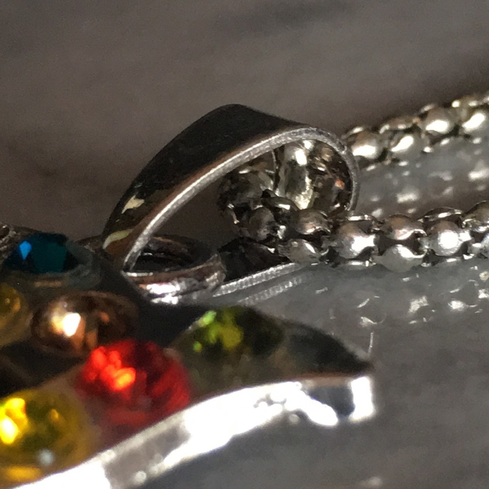 Multi-Color Crystal Cat Necklace - Picture 7 of 15